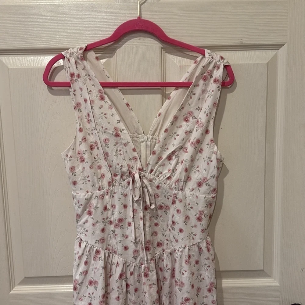 Cider NWT floral knotted corset dress, large - Picture 3 of 9